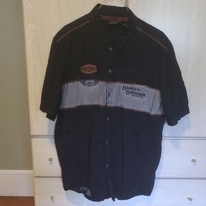 Harley-Davidson Black and Gray Men's Shirt